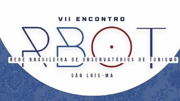 Logo da Rede Brasileira de Observatórios de Turismo (Rbot), em azul e vermelho